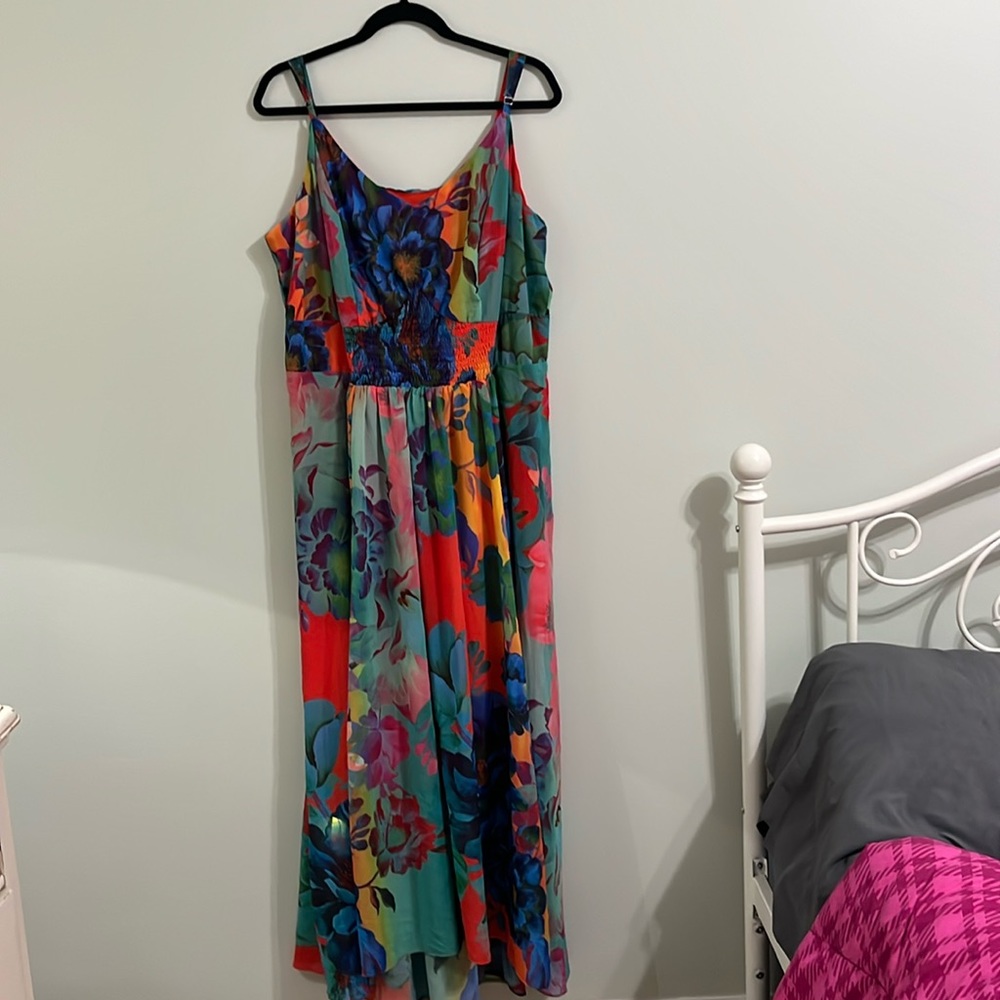 Floral Maxi Dress with Spaghetti Straps - Picture 1 of 8